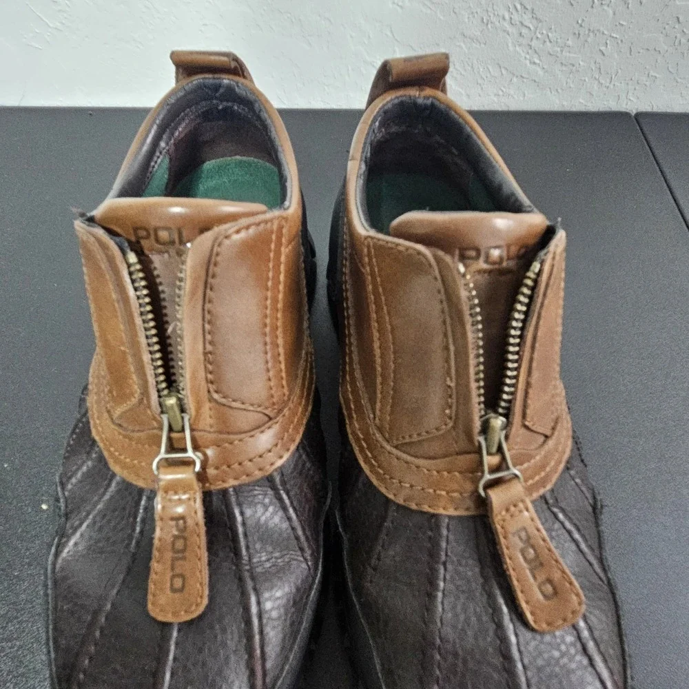 Polo Sport Ralph Lauren Leather Shoes Ankle Boots Sz 8 D Brown Preppy Outdoors - Picture 7 of 13